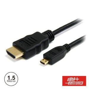 Cabo HDMI Dourado Macho / Micro HDMI Macho Preto 1.5m - (93-596)