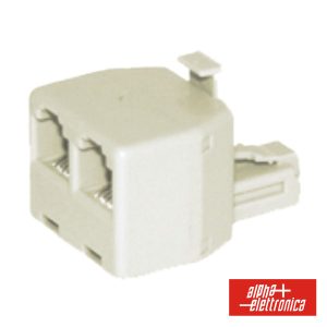 Adaptador De Telefone 6p4c 1 Macho / 2 Fêmeas - (94-390)