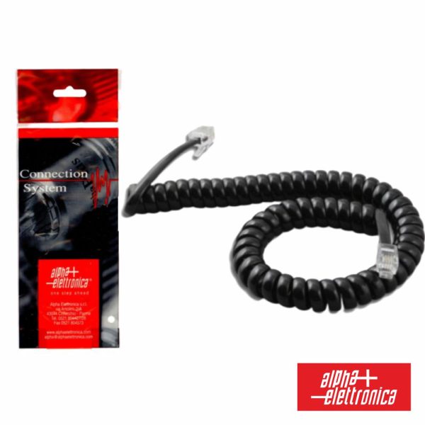 Cabo Telefone 4P4C Espiral Preto 5m ALPHA - (94-725NB)