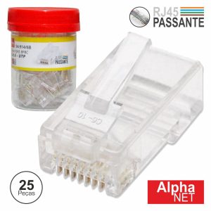 Ficha RJ45 Modular 8p8c CAT6 Passante - (94-914/6B)