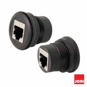 Ficha Adaptadora RJ45 Fêmea / Fêmea painel Ø25cm JOIN - (94-952NP)