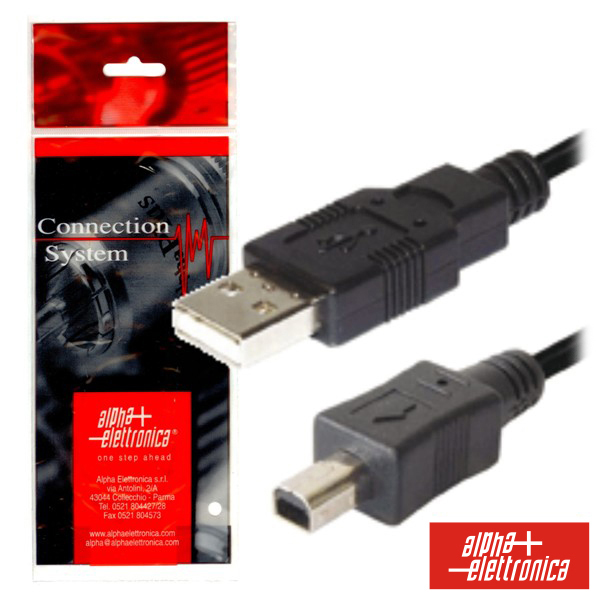Cabo USB-A 2.0 Macho / Mini USB-B Macho 1.8m Polybag - (95-645B)