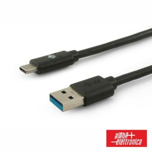 Cabo USB-A 3.0 Macho / USB-C 1M Preto ALPHA - (95-676/1N)