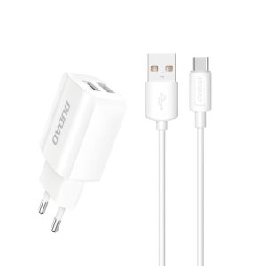 Alimentador Compacto 2 USB 5V/2.4A C/ Cabo USB-C Branco - (A2EUUSB-CWHITE)