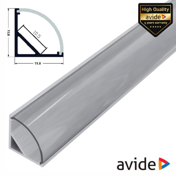 Perfil De Alumínio P/ Fita LED 1m De Canto AVIDE - (AAP-C-1M-S-CL)