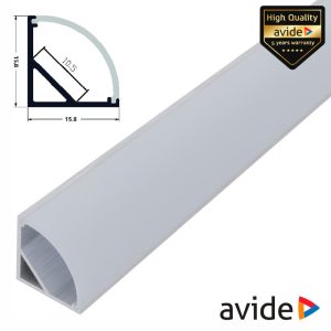 Perfil De Alumínio P/ Fita LED 2m De Canto AVIDE - (AAP-C-2M-S-MK)