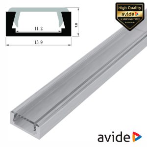 Perfil De Alumínio P/ Fita LED 2m AVIDE - (AAP-N-2M-S-CL)