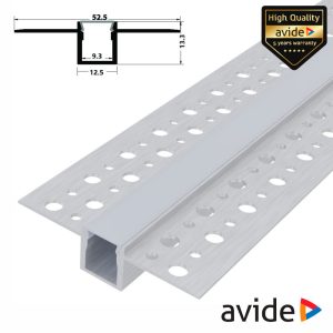 Perfil De Alumínio P/ Encastrar P/ Fita LED 1M AVIDE - (AAP-PBR5213-1M-MK)