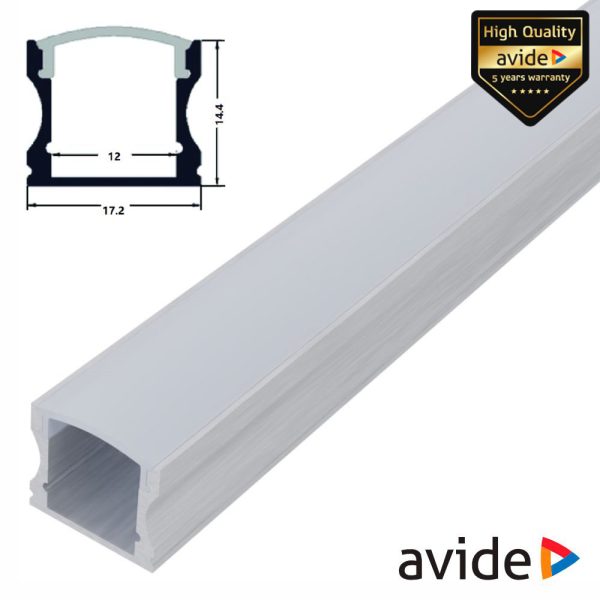 Perfil De Alumínio P/ Fita LED 1m AVIDE - (AAP-SM1714-1M-MK)