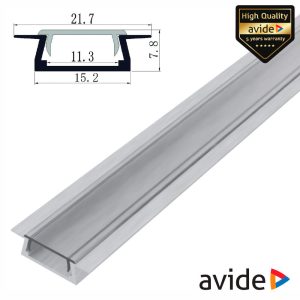 Perfil De Alumínio C/ Abas P/ Fita LED 1m AVIDE - (AAP-UR-1M-S-CL)