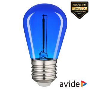 Lâmpada E27 1W 230V LED Filamento Azul 50lm AVIDE - (ABDLF-0.6W-B)