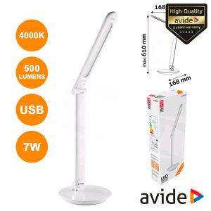 Candeeiro Secretária LED 7W 4000K 500lm AVIDE - (ABLDL-7W)