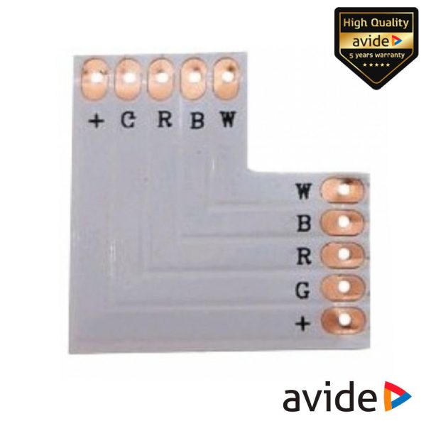 União P/ Fita LED RGBW IP20 90º AVIDE - (ABLS12VRGBW-01)