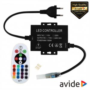 Controlador P/ Fita LEDS RGB 220V C/ Comando AVIDE - (ABLS220VRGB-100M)