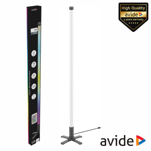 Tubo LED Canto RGB 8W 113CM C/ Sensor Som C/ Comando AVIDE - (ABLSBL-CLP8W-RGBIC)