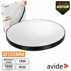 Aplique LED Redondo 18W 355mm 4000K 1600lm Amelia AVIDE - (ACLO33NW-18W-AME-B)