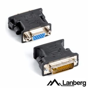 Ficha Adaptadora DVI-I Macho / VGA Fêmea LANBERG - (AD-0012-BK)