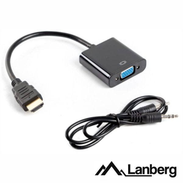 Cabo Adaptador HDMI Macho / VGA Fêmea LANBERG - (AD-0017-BK)