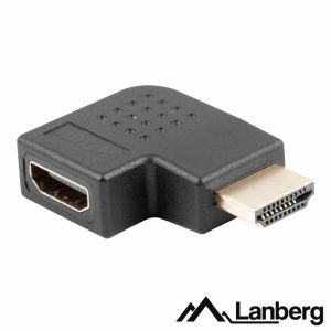 Ficha Adaptadora HDMI Macho / Fêmea Angular 90º Drt. LANBERG - (AD-0036-BK)