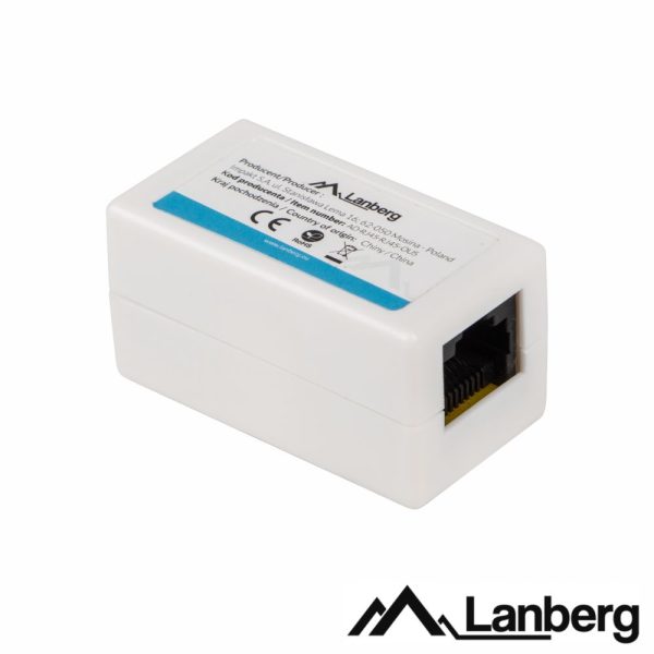 Ficha Adaptadora RJ45 Fêmea p/ RJ45 Fêmea LANBERG - (AD-RJ45-RJ45-OU5)