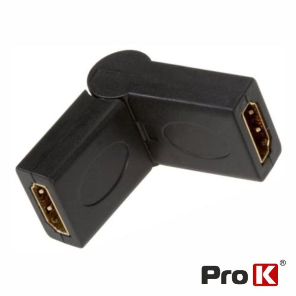 Ficha Adaptadora HDMI Fêmea / Fêmea Rotativa 180° PROK - (ADPHDMI01)