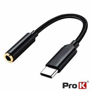 Cabo Adaptador USB-C Macho / Jack 3.5mm Fêmea PROK - (ADPUSBC/JACK01A)