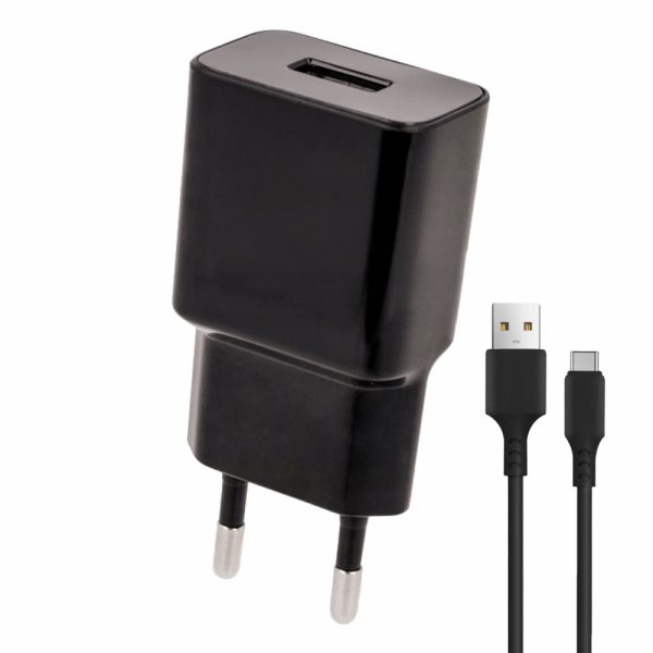 Alimentador Comutado 1 USB 5V 2.4A C/ Cabo USB-C Preto - (ALMCOM-02-USBC)