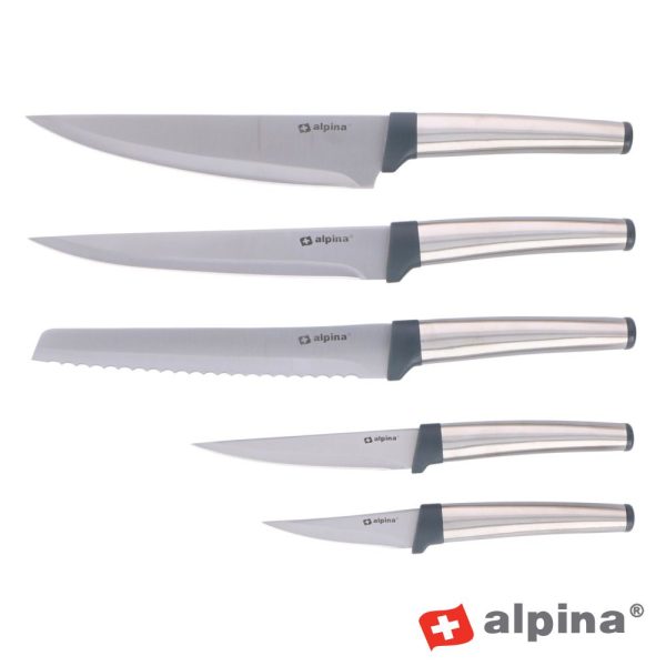 Conjunto 5 Facas Cozinha Aço Alpina - (ALP126)