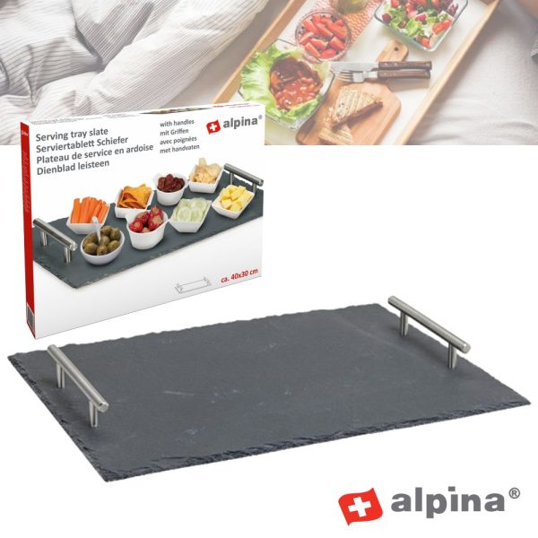 Bandeja P/ Aperitivos Em Ardósia 30x40cm ALPINA - (ALP753)