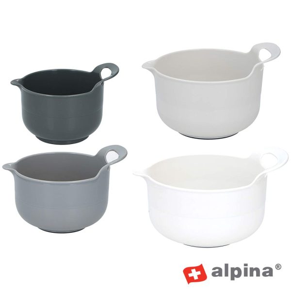 Conjunto de 4 Tijelas de Mistura 1.2/1.65/2.4/3L ALPINA - (ALP773A)