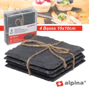 Conjunto 4 Bases Ardósia 10x10cm Alpina - (ALP968)