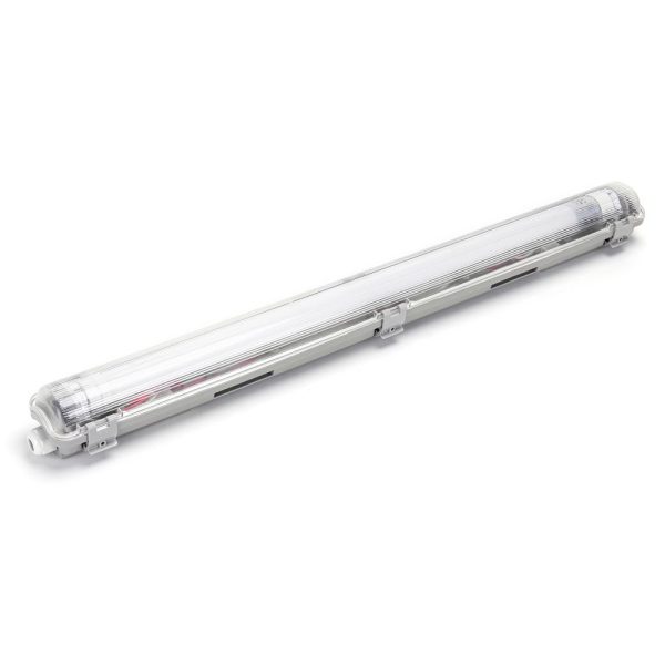 Armadura T8 C/ Lâmpada LED Tubular 9W 60cm 4000K IP65 - (ALTT8060X1NW)