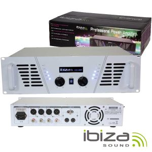 Amplificador Áudio 19" 2x800W Branco IBIZA - (AMP1000-WH)