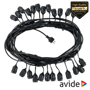 Corrente de Iluminação 15m P/ 24 Lâmpadas E27 IP44 AVIDE - (AOE27S1524)