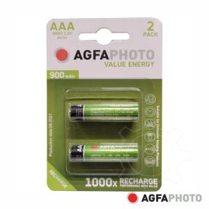 Pilha Recarregável AAA 1.2V 900mAh 2x Blister AGFAPHOTO - (AP900B2)