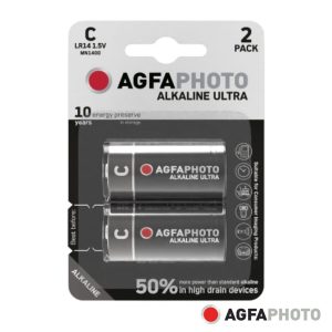 Pilha Alcalina LR14/C 1.5V 2x Blister ULTRA AGFAPHOTO - (APUC)