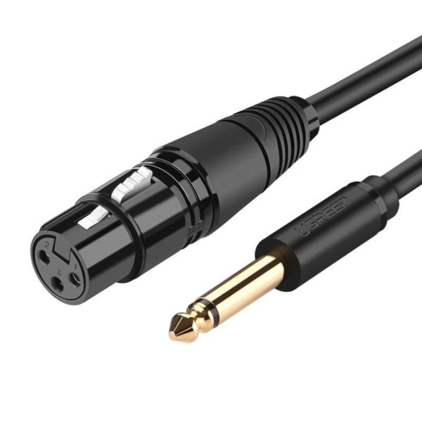 Cabo XLR 3p Fêmea / Jack 6.35mm Macho Mn 5m UGREEN - (AV131/5)