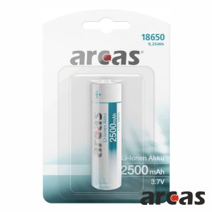 Pilha Lítio 18650 3.7V 2500mAh Recarregável ARCAS - (BAT18650/2.5/BP1)