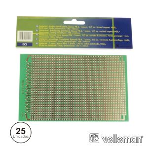 Placa Circuito Impresso Perfurada Em Linhas 100x160mm (25x) - (B/ECI)