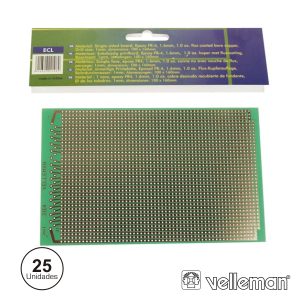 Placa Circuito Impresso Perfurada Em Linhas 100x160mm (25x) - (B/ECL)