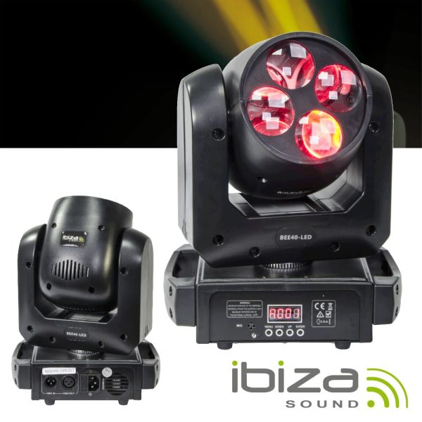 Moving Head Mini 4 LEDS 10W DMX IBIZA - (BEE40-LED)