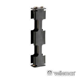 Suporte P/ 4 Pilhas AA C/ Terminais Snap VELLEMAN - (BH342B)