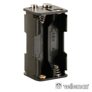 Suporte P/ 4 Pilhas AA C/ Terminais Snap VELLEMAN - (BH343B)