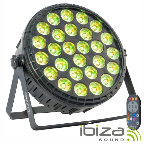 Projetor Par 120W C/ 27 LEDS 6W RGBW DMX MIC IBIZA - (BIGPAR-27RGBW)