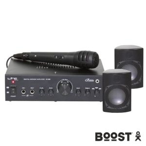 Conjunto Amplificador 2x20w 2 Colunas Mic BOOST - (BOOST-KS10)