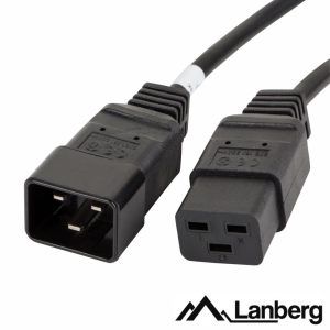 Cabo Alimentação IEC C20 Macho / C19 Fêmea 1.8m LANBERG - (CA-C19E-10CC-0018)