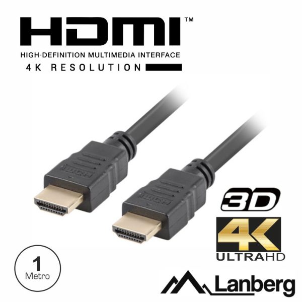 Cabo HDMI Dourado Macho / Macho 1.4 1m LANBERG - (CA-HDMI-11CC-0010)