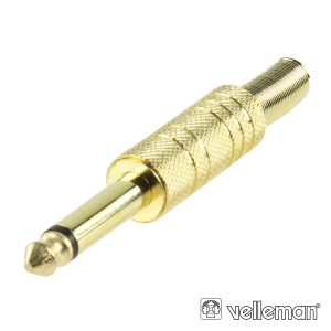 Ficha Jack 6.35mm Macho C/ Proteção Mola Dourado Mn - (CA023)