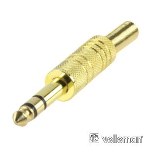 Ficha Jack 6.35mm Macho C/ Proteção Mola Dourado St - (CA024)