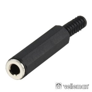 Ficha Jack 6.35mm Fêmea Stereo Com Proteção De Cabo - (CA034)